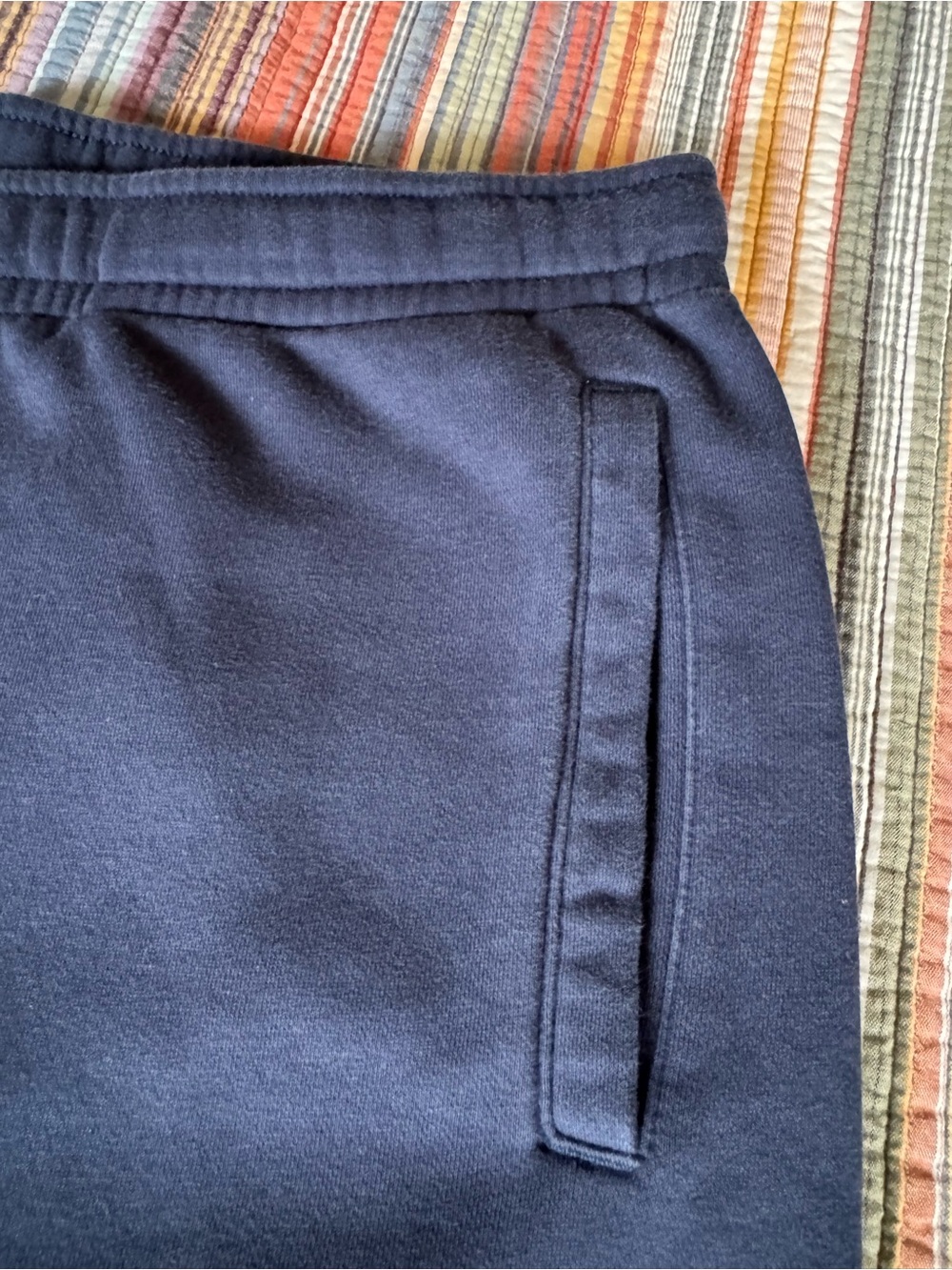 Nike Men's 3XLT Navy Blue Fleece Athletic Shorts drawstring elastic big swoosh - Picture 5 of 15